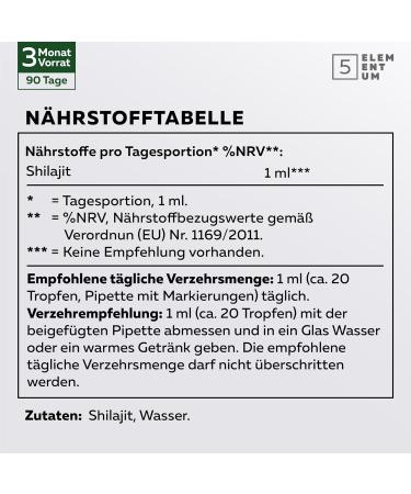 Shilajit Himalaya Extrait liquide pur Mumijo | 90 ml | 85% d acides fulviques | Haute concentration | V gan et test en laboratoire (Eurofins) 90 Ml Gouttes de Shilajit de L himalaya - Buy Online on GoSupps.com