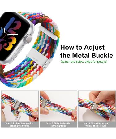 Bandiction Adjustable Braided Solo Loop Elastic Sport Bands for Apple Watch - Multicolor-2 - Compatible with iWatch Ultra SE Series 8/7/6/5/4/3/2/1 - 38mm/40mm/41mm - Buy Online on GoSupps.com