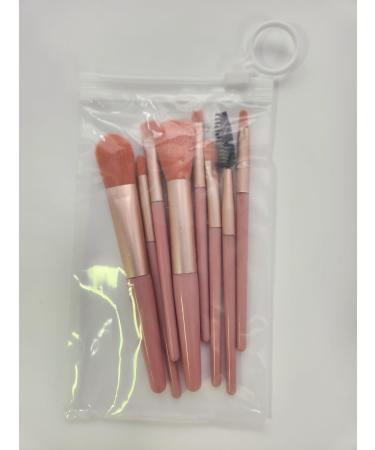 Travel Size Makeup Brushes Set of 8 (Pink)