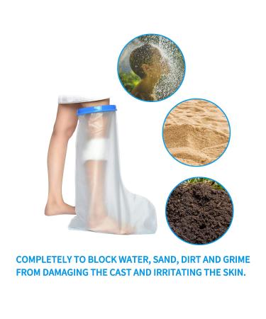 Waterproof Leg Cover for Shower - Adult Half Leg Cast and Bandage Protector - Buy Online on GoSupps.com