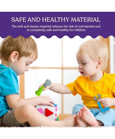 Sperric Silicone Teething Toy Tools Set for Babies 0-6 Months - Hammer, Pliers, Drill - 3pcs for Boys and Girls - Double-Sided Texture for Gum Soothing - Green/Orange/Blue - Buy Online on GoSupps.com