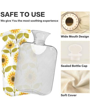 Sunflower Heat Bottle 2L - BPA Free Large Hot Water Bag for Pain Relief & Hot/Cold Therapy - Buy Online on GoSupps.com