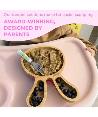 Nohla Baby Weaning Suction Plate - Billie the Bunny - Cherry - 100% Bamboo & FDA Silicone - Spill-Proof Base - BPA-Free - Ideal for 6 Months - Buy Online on GoSupps.com