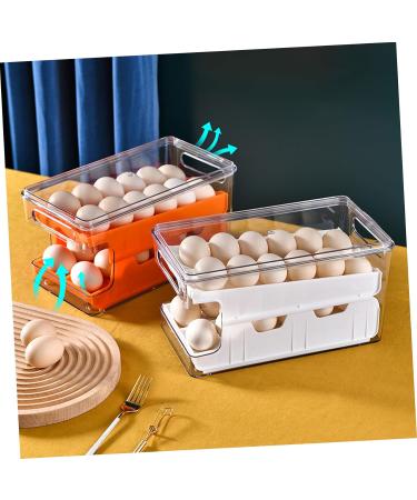 jojofuny 1pc Storage Box Plastic Food Containers Refrigerator Egg Storage Bins Fridge Storage Container Snack Orange 30.3X16CM - Buy Online on GoSupps.com