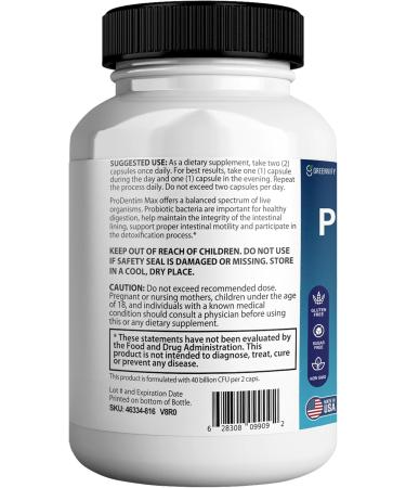 PureDenfix Max Extra Strength Probiotic Supplement with 40 Billion CFU Supports Teeth Gums Ear Nose Throat & Digestive Health 60 Capsules (1) - Buy Online on GoSupps.com