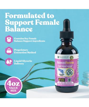 Balanced Femme: Natural PMS & Menopause Support with Black Cohosh | Herbal Liquid Blend for Hot Flashes - Buy Online on GoSupps.com