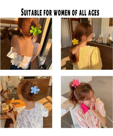 9PCS Flower Hair Clips & Jaw Clamps for Women - Non Slip Hair Catch Barrettes in 9 Colors - Large Claw Clips for Thick Hair - Multicolour Headwear Accessories - Buy Online on GoSupps.com