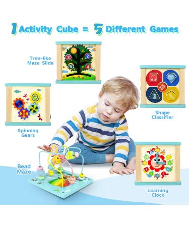 Fajiabao 5-in-1 Motor Cubes Toy for Babies (1 Year+) | Montessori Motor Skills Activity Center | Perfect Easter Gift for Young Girls - Buy Online on GoSupps.com