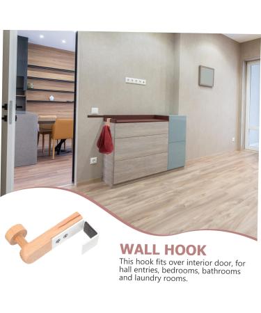 GLEAVI 4 Pcs Door Hook Heavy Duty Clothes Rack Wooden Coat Hangers Hanging Door Hangers Wrought Iron Robe 7.5x5cmx2pcs Whitex2pcs - Buy Online on GoSupps.com