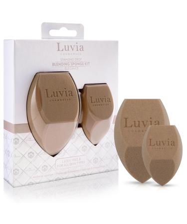 XXL Make-Up Body Sponge and Cosmetic Sponge Set - Luvia Cosmetics - Makeup Blender Elegance Coffee