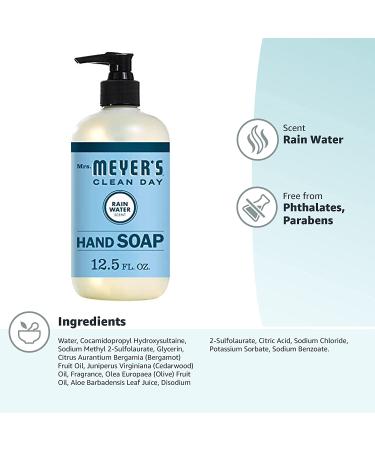 Mrs. Meyer's Hand Soap - Biodegradable Rain Water Formula with Essential Oils, 12.5 fl. oz - Buy Online on GoSupps.com