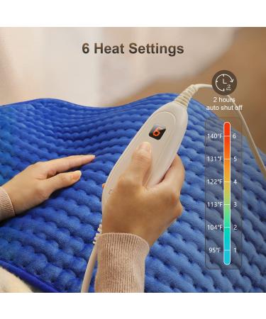 Durpeak Extra Large Heating Pad for Back Pain Relief - Moist Heat Therapy for Shoulders, Neck, Cramps & Arthritis - 17 x 33 - Sapphire Blue - Buy Online on GoSupps.com