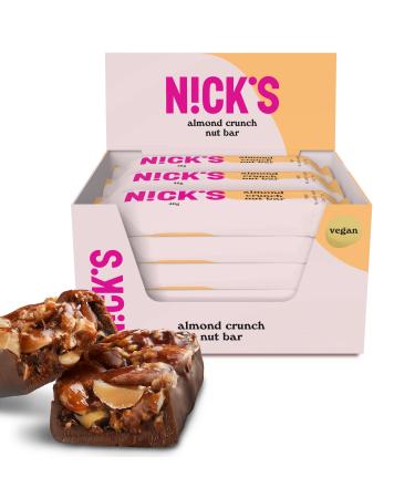Nicks Nut Bar Almond Crunch Vegan Chocolate Keto Snack 2.8 Net Carbs 173 Calories No Added Sugar Gluten Free Low Carb Sweets (Multipack 12x40g) Almond crunch 12 Count (Pack of 1) - Buy Online on GoSupps.com