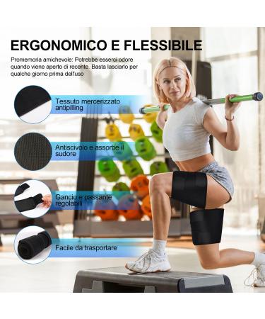 Supregear Thigh Wraps Support - 2-Pack Non-Slip Compression Sleeves for Hamstring & Quad | Adjustable Neoprene Upper Leg Brace for Men & Women | XL Black - Buy Online on GoSupps.com