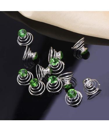 Beaupretty Strass Twisters Crystal Haircap - 12 Green Spiral Hair Twists for Weddings Proms & Parties - Buy Online on GoSupps.com