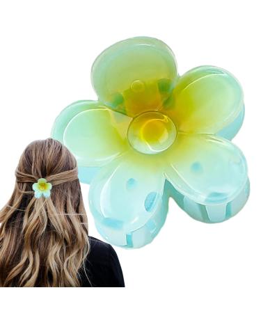 Flower Claw Clips For Thick Hair Hawaiian Flower Strong Hold Clips - Stylish Strong Hold Hair Clips Flower For All-Day Wear Hair Accessory For Thick Thin Hair Women Girls Gradient Light Blue
