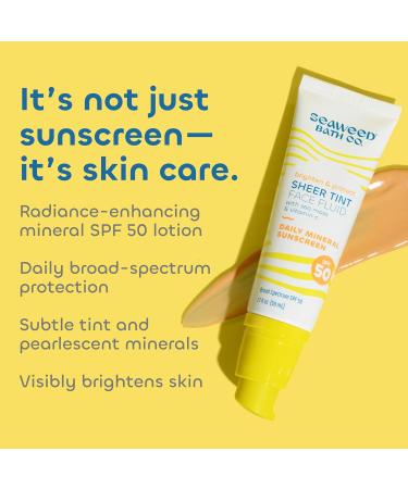 Seaweed Bath Co. Brighten & Protect Sheer Tint Face Fluid SPF 50 - Tinted Mineral Sunscreen Lotion 1.7 oz | Buy Internationally - Buy Online on GoSupps.com