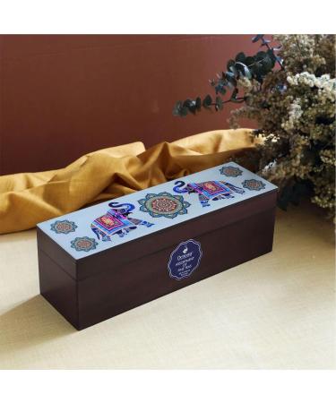 Octavius Elephant Wooden Caddy Tea Sampler Pack - 60 Enveloped Tea Bags - Black & Green Tea Assortment - Tea Sampler Variety Pack - Perfect for Tea Lovers - Buy Online on GoSupps.com