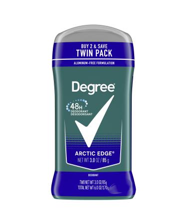 Degree Men Original Deodorant 48-Hour Odor Protection Arctic Edge Deodorant For Men 3 oz Twin Pack 6 Ounce (Pack of 1)