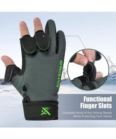 Extremus Buckwell Winter Gloves - Touchscreen Water Resistant Fishing Gloves for Cold Weather - Gray Large - Buy Online on GoSupps.com