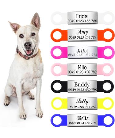 Personalized Silicone Dog ID Tags - 2 Pack Engraved Pet Name Labels for Dogs & Cats - Yellow Size S - Buy Online on GoSupps.com