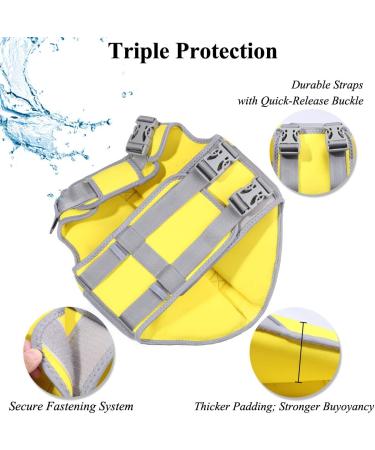 Vivaglory Sporty Neoprene Dog Rescue Vest - Durable Yellow XL (74-84cm) with Velcro Fastener - Comfortable Pet Security Gear for International Shipping - Buy Online on GoSupps.com