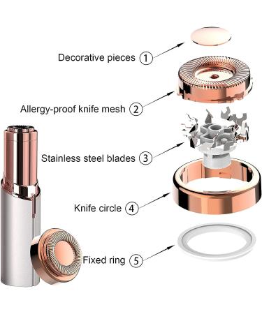 6 PCS Rose Gold Facial Hair Remover Replacement Heads for Women - Compatible with Finishing Touch Flawless Tool - 18K Gold Plated Blades - Includes Cleaning Brush - 2pcs - Buy Online on GoSupps.com