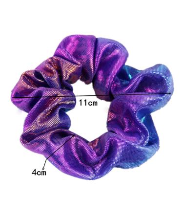 Shiny Metallic Scrunchies - 12 Pieces Elastic Hair Bands for Women and Girls - Buy Online on GoSupps.com