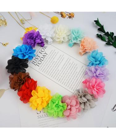 30Pcs Baby Girls Chiffon Flower Hair Bows - Fringed Clips & Barrettes for Toddlers | International Shipping Available - Buy Online on GoSupps.com