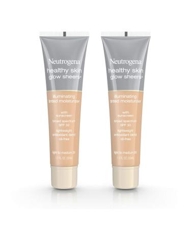 Neutrogena Healthy Skin Glow Sheers Tinted Moisturizer Oil-Free & Non-Greasy Moisturizer with Antioxidant Vitamins A C and E Broad Spectrum SPF 30 Sunscreen Light to Medium 30 1.1 oz (2 Pack) 30 / Light to Medium