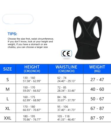 2023 Thicken New Stability Back Posture Corrector Brace for Shoulders and Back Pain black S - Buy Online on GoSupps.com
