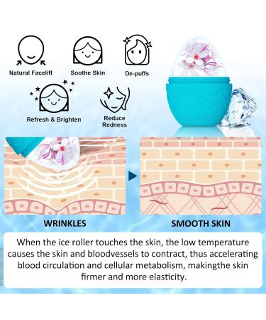 Buy Silicone Egg Shape Ice Roller - Reusable Face Care Massager for Puffy Eyes & Tightening Skin | Soothing Facial Treatment Tool (Blue - Buy Online on GoSupps.com