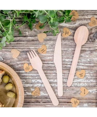Wooden Cutlery Disposable Wood Utensils Compostable Cutlery Set for Camping Picnic Weddings Barbecue Birthday (200Pack - 50 Knives 100 Forks 50 Spoons) - Buy Online on GoSupps.com