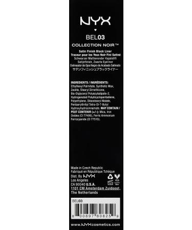 NYX Professional Makeup Satin Finish Liner in Black 0.04 oz - Long-Lasting Eye Pencil - Buy Online on GoSupps.com
