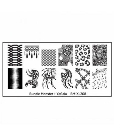 Stamping stencil plate BM XL 208 Bundlemonster Tribal Oranment Nailart nail design