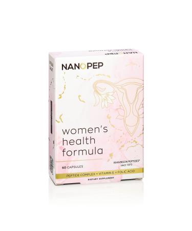 Nanopep Natura Sanat Women s Health Formula Peptide Dietary Supplement for Ovaries - Peptide Complex  Vitamin E  Folic Acid - Made in Portugal - 60 capsules