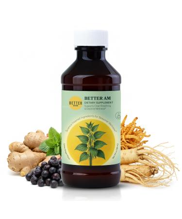 Betterbrand BetterAM Daytime Wellness Syrup Natural Non-Drowsy Support for Immune, Sinus, Energy & Respiratory Health with Elderberry, Quercetin, Cordyceps & Ginseng