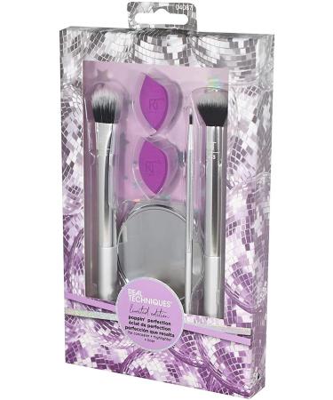REAL TECHNIQUES Poppin Perfection Brush Set & Mirror - Pink | International Shipping Available - Buy Online on GoSupps.com