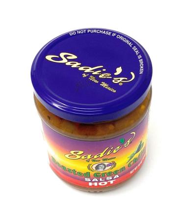 Sadie's of New Mexico Roasted Green Chile Hot Salsa 16oz - Authentic Southwest Flavor - Buy Online on GoSupps.com