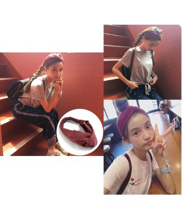 15PCS Solid Color Women Twisted Headbands - Vintage Suede Criss Cross Elastic Hair Bands for Girls & Women - Buy Online on GoSupps.com