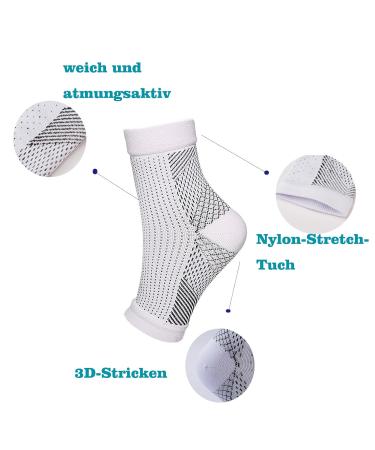 4 Pairs Plantar Fasciitis Compression Socks - Heel Spur & Ankle Pain Relief | Neuropathy Support Bandage - S/M White - Buy Online on GoSupps.com