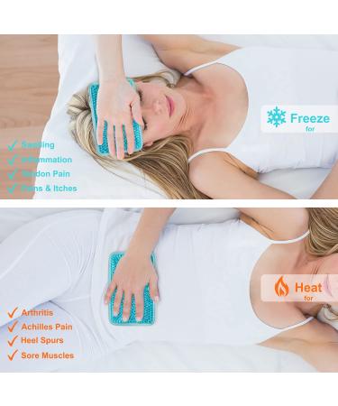 Gel Beads Ice Pack with Strap - Reusable Hot & Cold Compress for Various Body Parts - 7.76''x4.93'' (Blue) - Buy Online on GoSupps.com