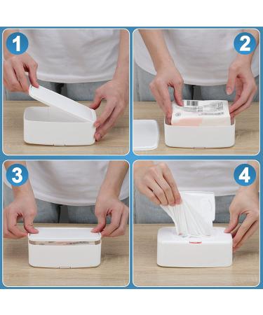 2 Pack Small Wipes Dispenser with Sealing Lid - Wet/Dry Tissue Box - Dustproof Container - Keeps Wipes Fresh - Wipe Holder - Buy Online on GoSupps.com