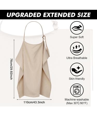 Huiguli Breastfeeding Cloth | Upgrade 76x110cm Musselin Nursing Cover | Soft Khaki Cotton Scarf for On-the-Go Privacy | Outdoor Nursing Apron with Storage Bag - Buy Online on GoSupps.com