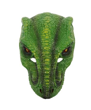 Holidyoyo dinosaur mask funny mask PU dino mask Realistic animal head mask dinosaur toys Halloween dinosaur cosplay costume Requisite masquerade mask green