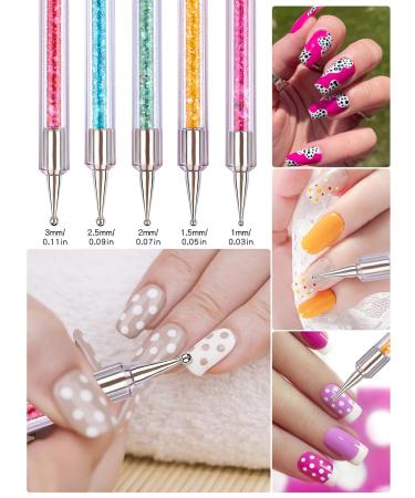 5 Pieces Nail Art Liner Brush & Dotting Pen Set - Ebanku Acrylic Nail Art Tools for Perfect Nail Design - Buy Online on GoSupps.com