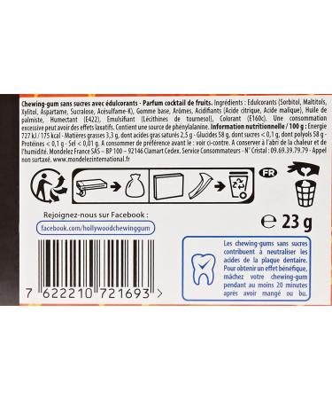 Hollywood Chewing Gum Style - Fruit Cocktail Fragrance - Sugar Free with Sweeteners - 18 Packs of 12 gums - 23g - Buy Online on GoSupps.com