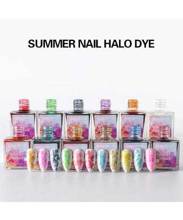 JOYISURE Blooming Gel Nail Polish DIY Ink Stain Watercolor Nail Paint Polish Gel Nail Polishes Ink Smoke Color Nail Blending Lotion Nail Art Design (03# 10ml) - Buy Online on GoSupps.com