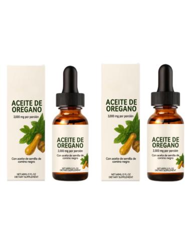 Huile d'origan biologique en gouttes avec de l'huile de nigelle pour le soutien du syst me immunitaire la sant respiratoire et le bien- tre digestif 2Pcs
