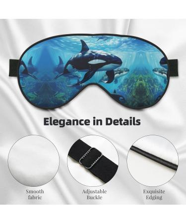 Killer Whales Swim Along Print Eye Mask | Ultra-Soft Light-Blocking for Comfort & Restful Sleep | International Shipping Available - Buy Online on GoSupps.com